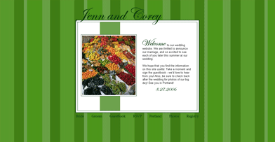 Stripes - Watermelon Wedding Website Design