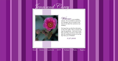 Stripes - Amethyst Wedding Website Design